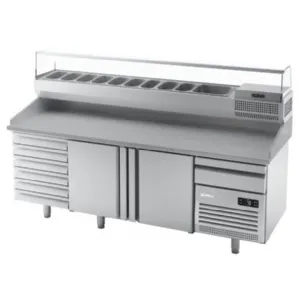 Table r�frig�r�e de pr�paration pizza positif 2 portes + Neutro compatible 60 Hz INFRICO MP2300CN-60hz