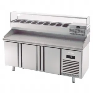 Table r�frig�r�e de pr�paration  pizza positif 3 portes s�ries GN1/1 700 compatible 60 Hz INFRICO MPG1980-60hz