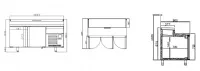Table réfrigérée de préparation pizza positif 2 portes compatible 60 Hz INFRICO MPL1740-60hz