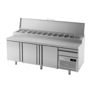 Table r�frig�r�e de pr�paration pizza positif 3 portes compatible 60 Hz INFRICO MPL2300-60hz