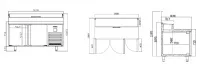 Table positive Euronorme 600�400 pr�paration 2 portes compatible 60 Hz INFRICO MR1620EN-60hz