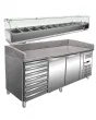 Table � pizza 2 portes et 7 tiroirs avec marbre et kit r�frig�r� REDFOX
