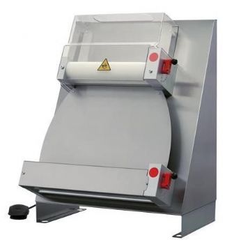 Façonneuse à pizza 43cm 2 couples de rouleaux parallèles, avec pédale PIZZAGROUP Façonneuse à pizza 43cm 2 couples de rouleaux parallèles, avec pédale PIZZAGROUP
