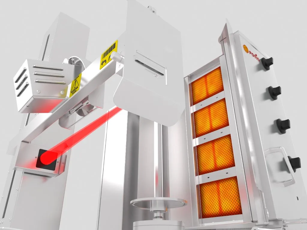 Machine à Kebab Verticale à Gaz - Rotation 360° - Pour Restaurant Ou Maison - Grande Capacité (jusqu'à 12 Kg)