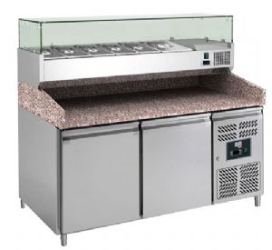 Table pizza 2 portes avec vitrine rfrigre L2G