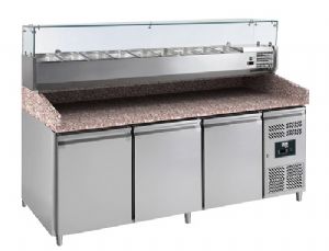 Table pizza 3 portes avec vitrine rfrigre L2G