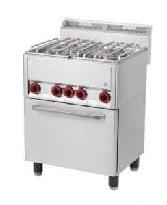 4 brleurs puissants gaz avec four  convection REDFOX profondeur 600mm - SPT 60 GLS