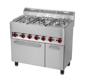 5 brleurs gaz avec four  convection REDFOX profondeur 600mm - SPT 90/5 GL