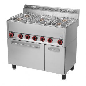 5 brleurs puissants gaz avec four  convection REDFOX profondeur 600mm - SPT 90/5 GLS