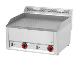 Plancha professionnelle lectrique lisse et rainure 2 zones REDFOX profondeur 600mm - FTHR 60 EL