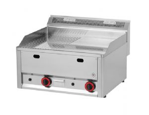 Plancha professionnelle gaz lisse et rainure 2 zones REDFOX profondeur 600mm - FTHRC 60 GL