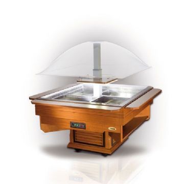 Buffet rfrigr central carr  avec cuve pour bacs GN1/1 SCAIOLA