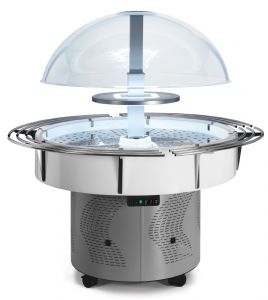 Buffet rfrigr central rond avec tablettes SCAIOLA - BLANC