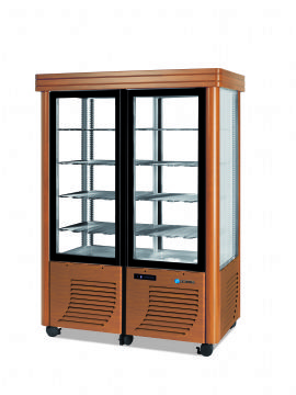 Vitrine réfrigérée 4 faces vitrées positive ventilée SCAIOLA Vitrine réfrigérée 4 faces vitrées positive ventilée SCAIOLA