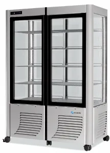 Vitrine réfrigérée 4 faces vitrées positive ventilée SCAIOLA - 800F 800F
