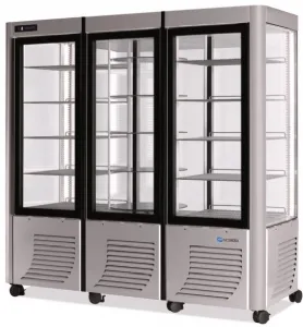 Vitrine réfrigérée 4 faces vitrées positive ventilée SCAIOLA - 3P 3P