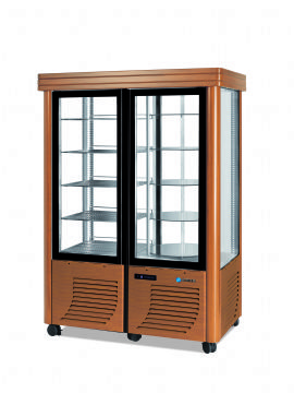 Vitrine réfrigérée 4 faces vitrées positive ventilée SCAIOLA Vitrine réfrigérée 4 faces vitrées positive ventilée SCAIOLA