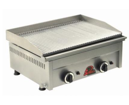 Plancha professionnelle gaz rainure 2 zones SOFRACA