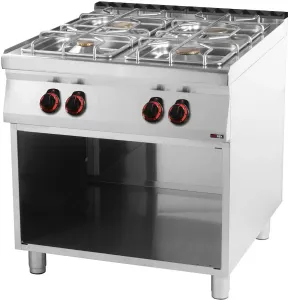Fourneau à gaz 4x brûleur avec soubassement | REDFOX SP 90/80 G