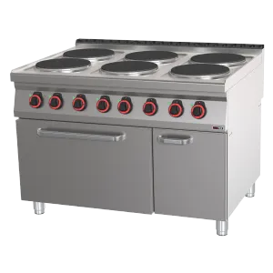 Fourneau électrique 6 feux avec four GN 2/1 | REDFOX SPT 90/120-21 E
