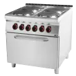 Fourneau électrique avec four électrique statique GN 2/1 - 4x feu 400 V | REDFOX