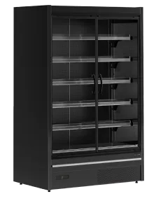 Vitrine rfrigre verticale noire libre service portes battantes longueur 1330mm TEFCOLD MDCA1250HB