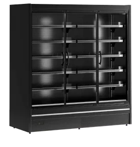 Vitrine rfrigre verticale noire libre service portes battantes longueur 1955mm TEFCOLD MDCA1875HB