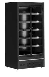 Vitrine rfrigre verticale noire libre service portes battantes longueur 1017mm TEFCOLD MDCA937HB