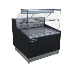 Vitrine rfrigre STUART avec rserve longueur 950mm avec meuble caisse en stock STUA10/BLACK+CAISSE_STOCK