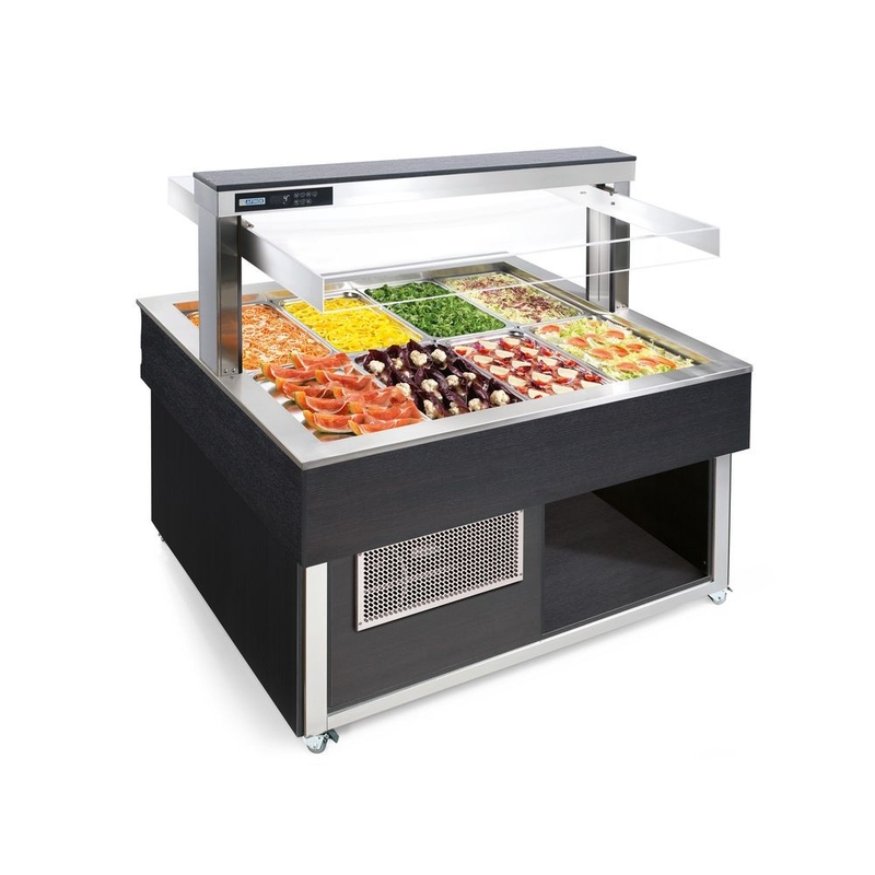 Buffet réfrigéré central carré avec cuve pour bacs GN1/1 AFINOX ...