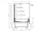 Vitrine d'exposition pour pâtisserie vitre droit AMBAR 1250x810x1300mm INFRICO VBR12PDS-60hz