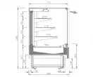 Vitrine d'exposition pour pâtisserie vitre droite AMBAR 1250x810x1300mm INFRICO VBR12PR-60hz