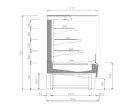 Vitrine d'exposition pour pâtisserie vitre droit AMBAR 1250x810x1300mm INFRICO VBR12PSS-60hz