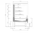 Vitrine d'exposition pour pâtisserie vitre droit AMBAR 1875x810x1300mm INFRICO VBR18PDS-60hz