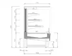 Vitrine d'exposition pour pâtisserie vitre droit AMBAR 938x810x1300mm INFRICO VBR9PDS-60hz