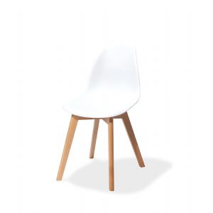 Chaise d'intrieur en polypropylne noire et pieds bois KEEVE VEBA