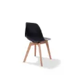 Chaise d'intrieur en polypropylne noire et pieds bois KEEVE VEBA 505F01SB