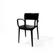 Fauteuil d'intrieur et d'extrieur en polypropylne noir WING VEBA