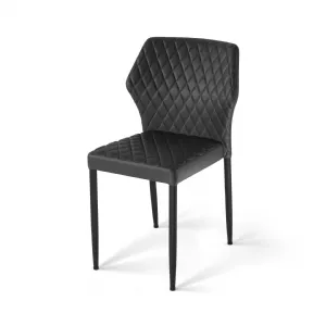 Chaise d'intrieur en cuir synthtique noir LOUIS VEBA 52003