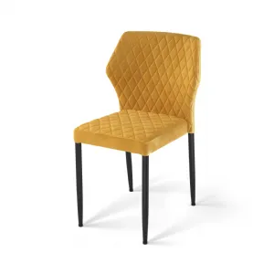 Chaise d'intrieur en velours jaune LOUIS VEBA 52005