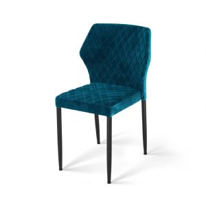 Chaise d'intrieur en velours bleu LOUIS VEBA