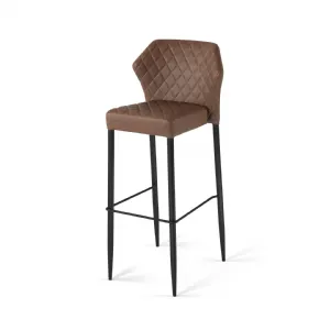 Tabouret d'intrieur en cuir cognac LOUIS VEBA 52101