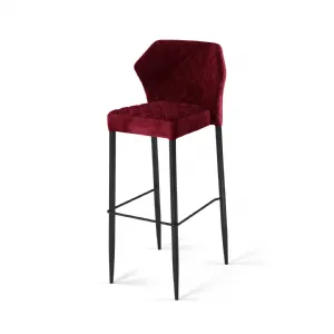 Tabouret d'intrieur en velours bordeaux LOUIS VEBA 52107