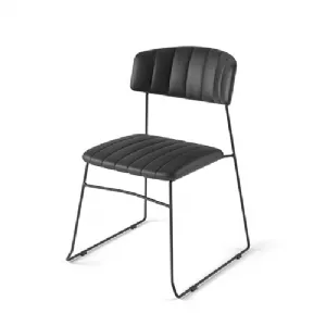 Chaise d'intrieur en cuir synthtique noir MUNDO VEBA 53002