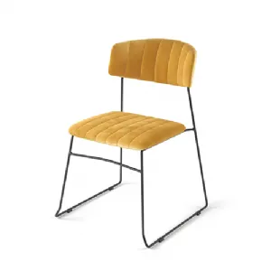 Chaise d'intrieur en velours jaune MUNDO VEBA 53004