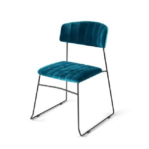 Chaise d'intrieur en velours bleu MUNDO VEBA