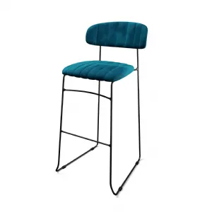 Tabouret d'intrieur en velours bleu MUNDO VEBA 53106